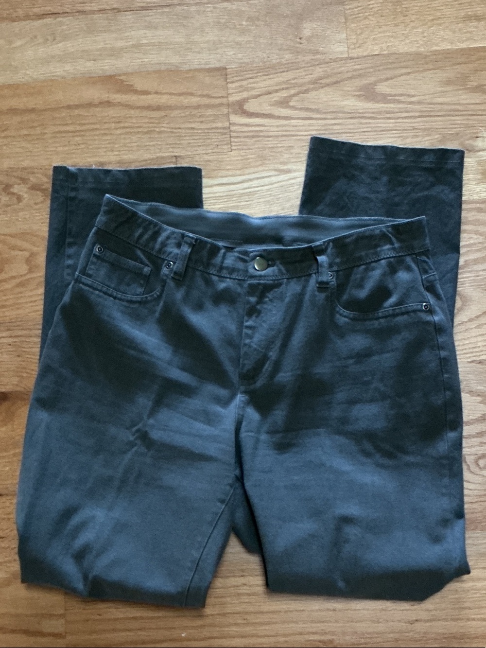 Chico's Straight-Leg Stretch Jeans in Olive